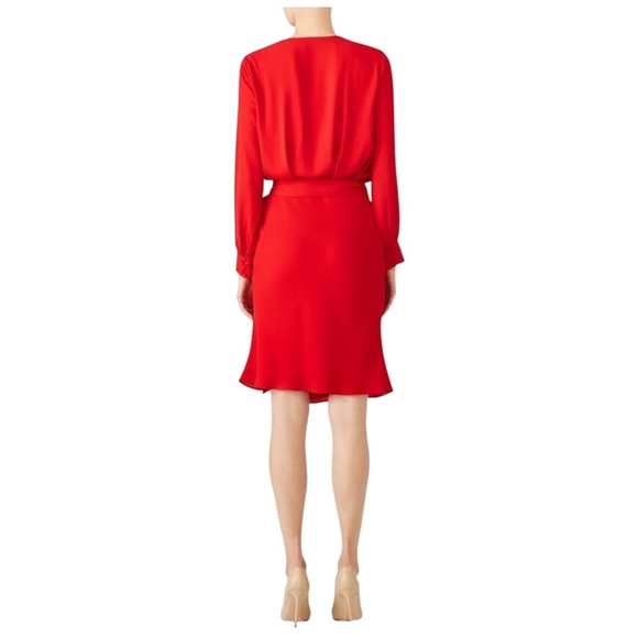 Fame and Partners Elegant Red Wrap Dress - Picture 4 of 6